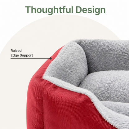 Ortekor Paw-Print Plush Washable Pet Bed (Removable Cover)