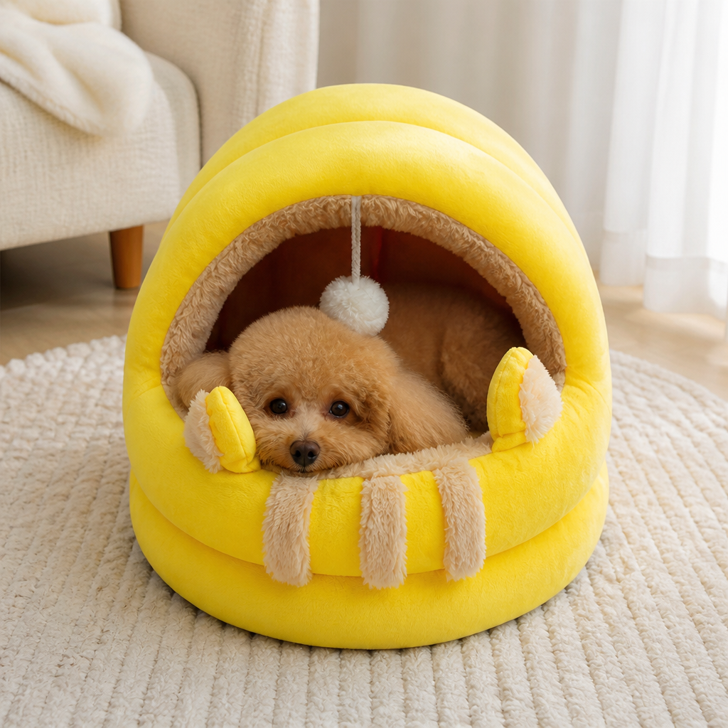 Ortekor Plush Arctic Velvet & Insulated Cat Cave Bed
