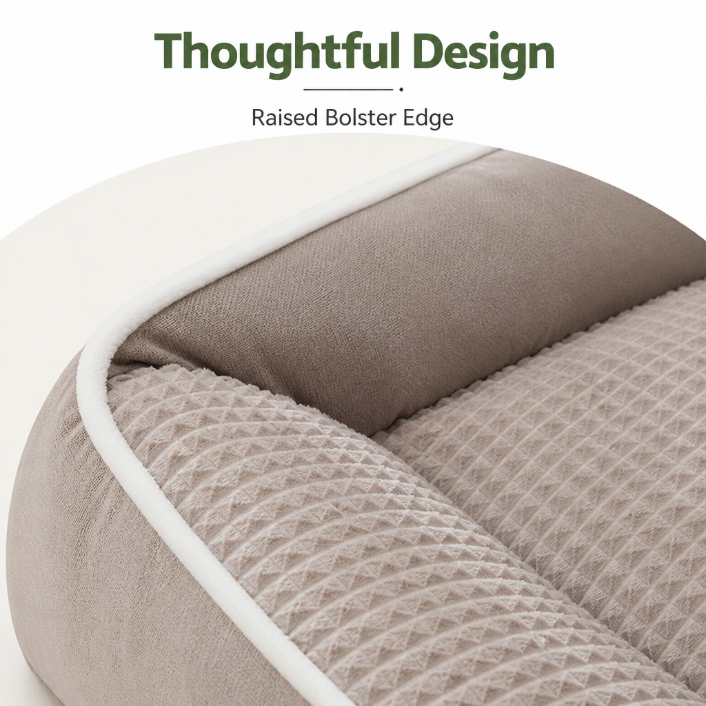Ortekor Plush Bolster & Washable Dog Sofa Bed