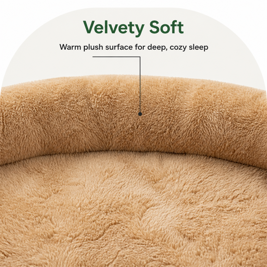 Ortekor Plush Corduroy Washable & Breathable Pet Bed