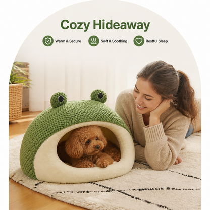 Ortekor Plush Enclosed Waterproof & Anti-Slip Pet Bed (Removable Cushion)