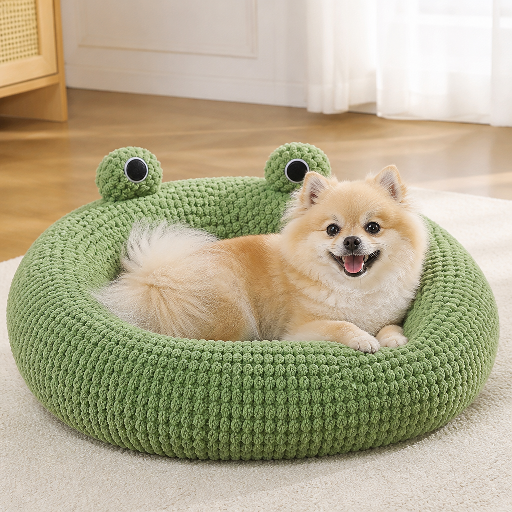 Ortekor Plush Enclosed Waterproof & Anti-Slip Pet Bed (Removable Cushion)