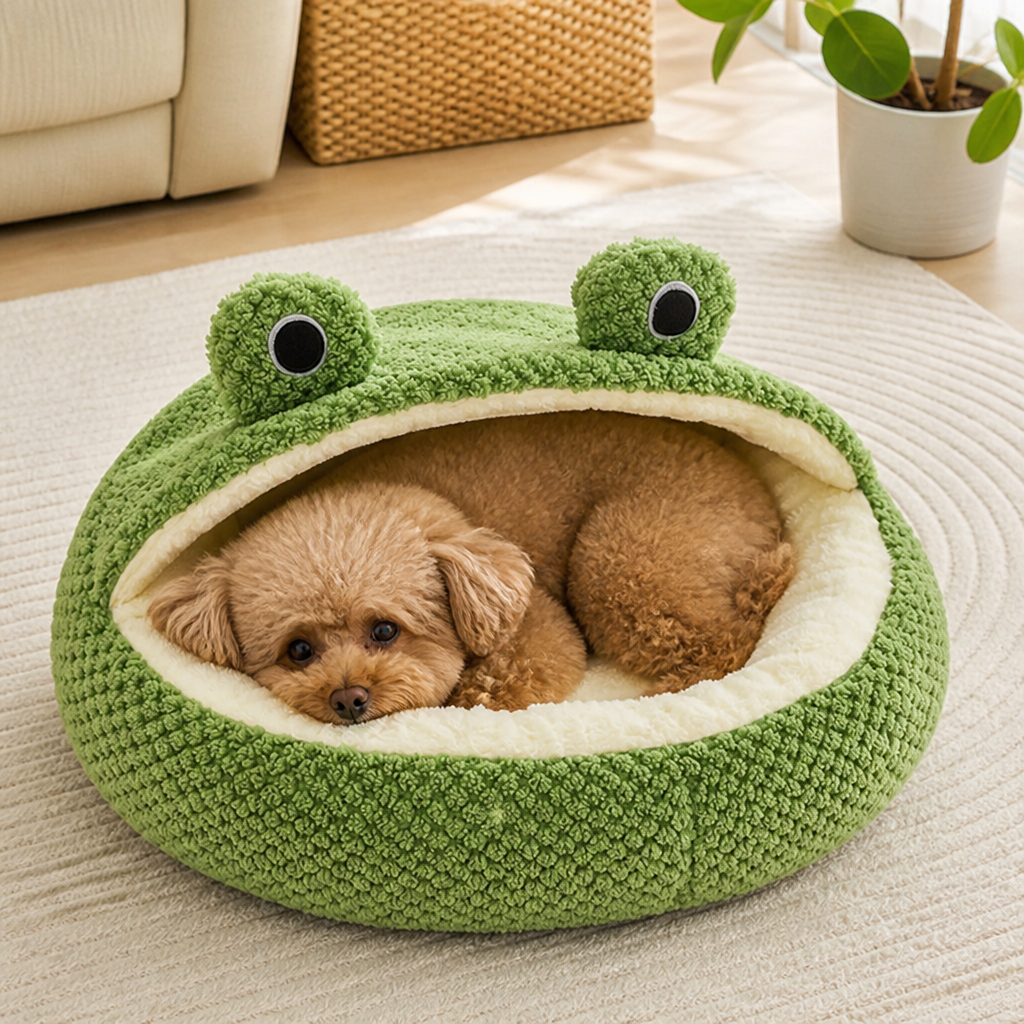 Ortekor Plush Enclosed Waterproof & Anti-Slip Pet Bed (Removable Cushion)