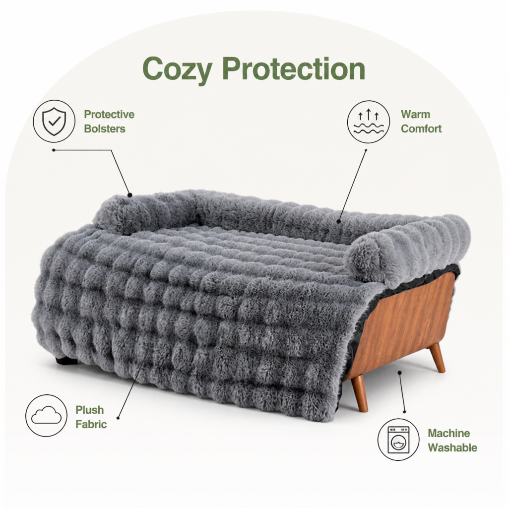 Ortekor Plush Sofa-Style Washable Dog Bed