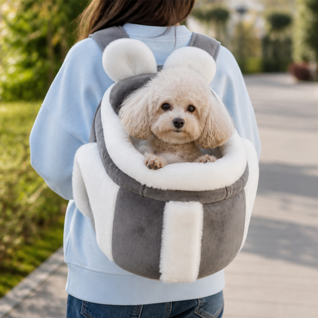 Ortekor Plush Winter-Lined Pet Carrier Backpack