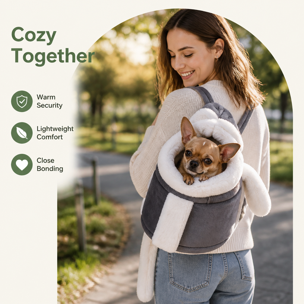 Ortekor Plush Winter-Lined Pet Carrier Backpack