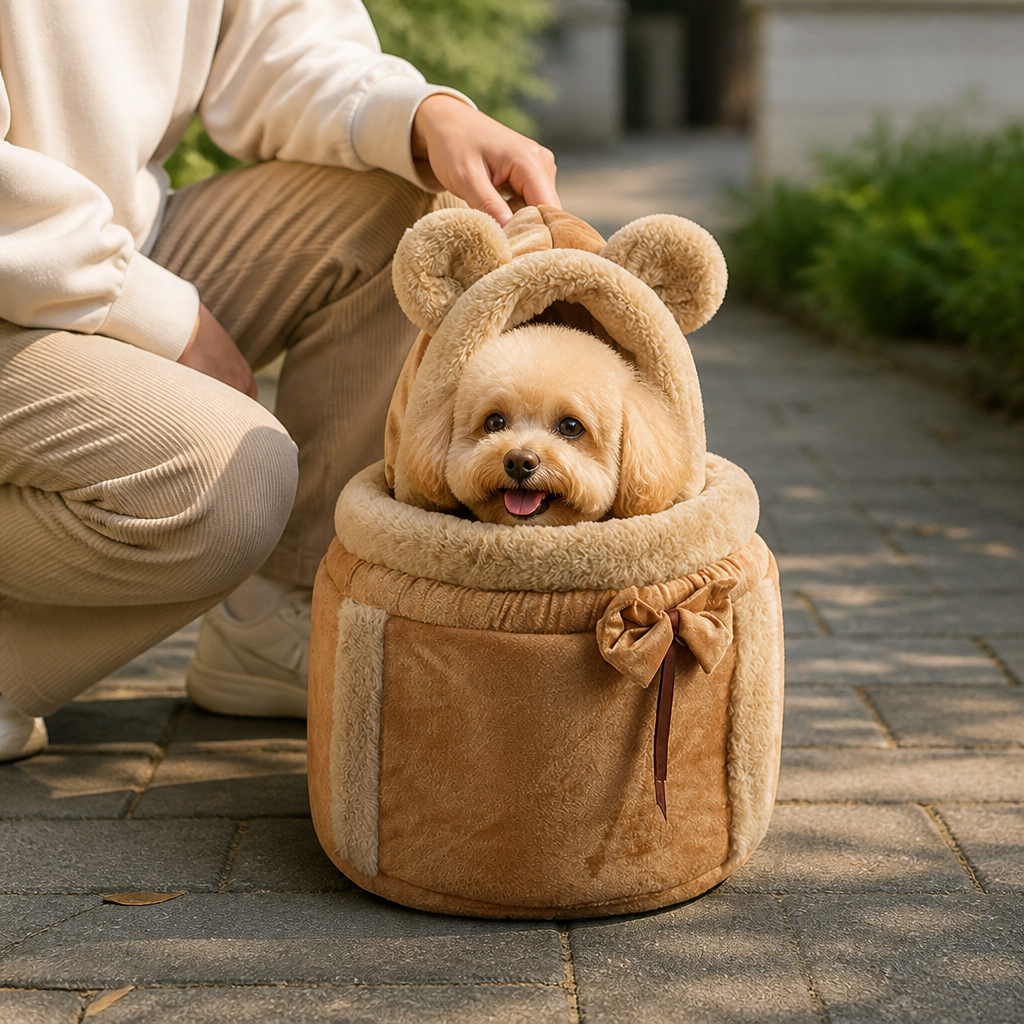 Ortekor Plush Winter-Lined Pet Carrier Backpack