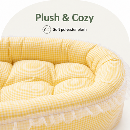 Ortekor Polyester Plush & Lace-Trimmed Pet Bed