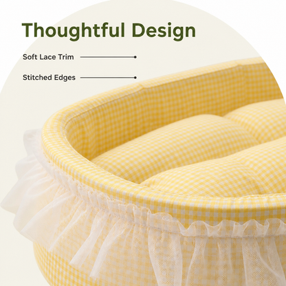 Ortekor Polyester Plush & Lace-Trimmed Pet Bed