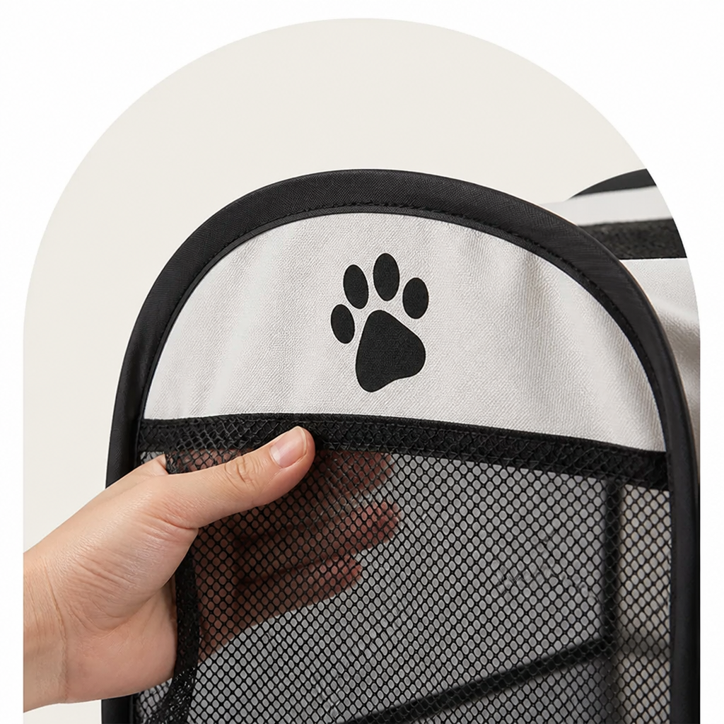 Ortekor Pop-Up & Foldable Mesh Pet Tent (Zippered Doors)