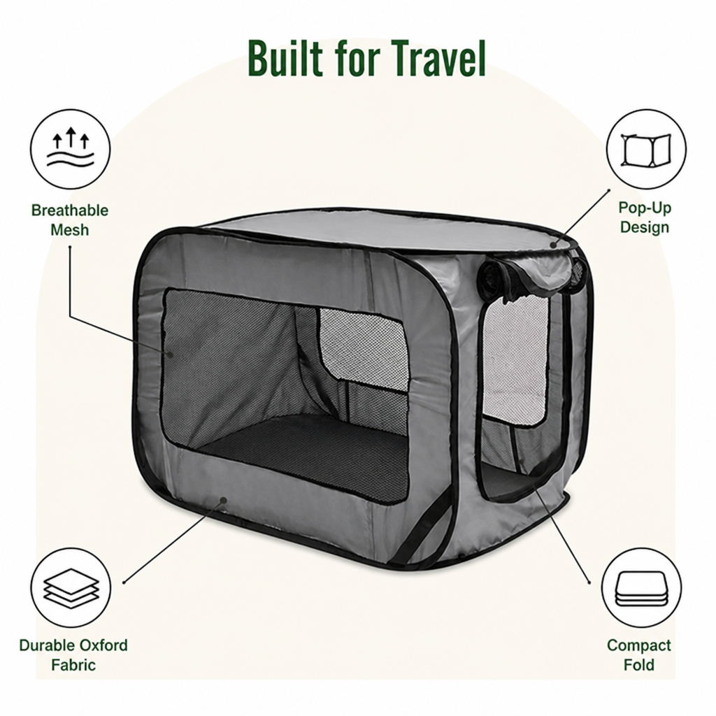 Ortekor Pop-Up Foldable Oxford Fabric Travel Crate