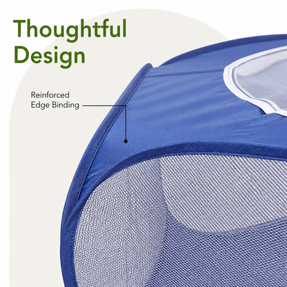 Ortekor Pop-Up & Foldable Transparent Mesh Pet Playpen (Water-Absorbing Liner)