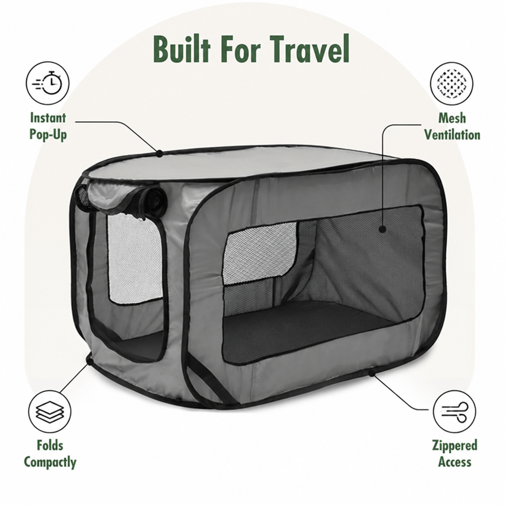 Ortekor Pop-Up Foldable Travel Crate