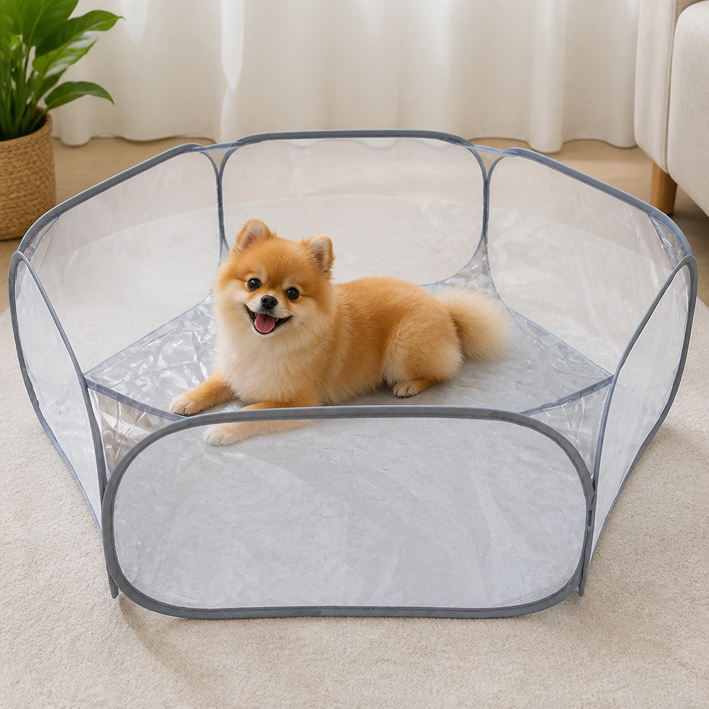 Ortekor Pop-Up Transparent Pet Playpen
