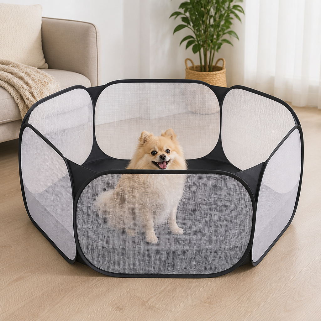 Ortekor Pop-Up Transparent Pet Playpen
