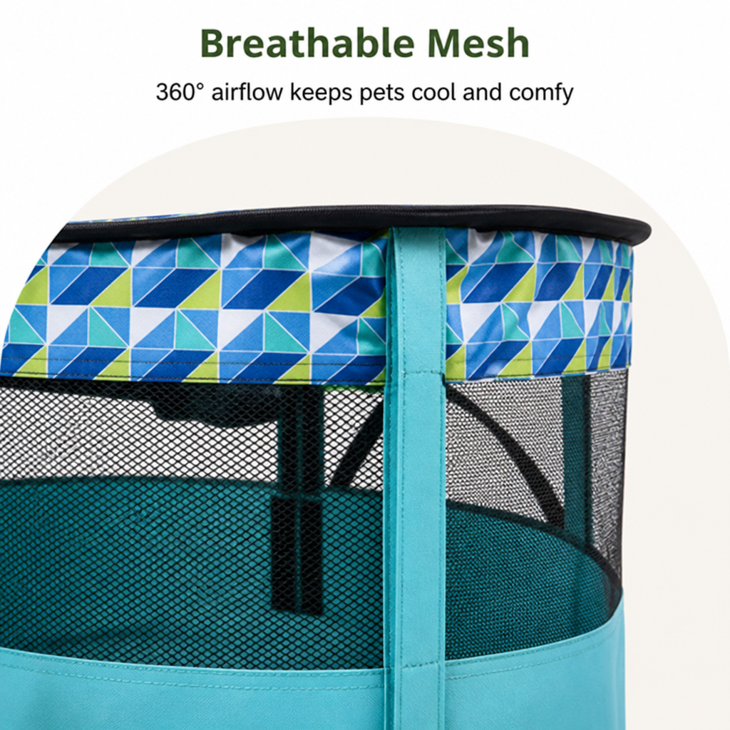 Ortekor Portable Foldable Breathable Mesh Pet Playpen