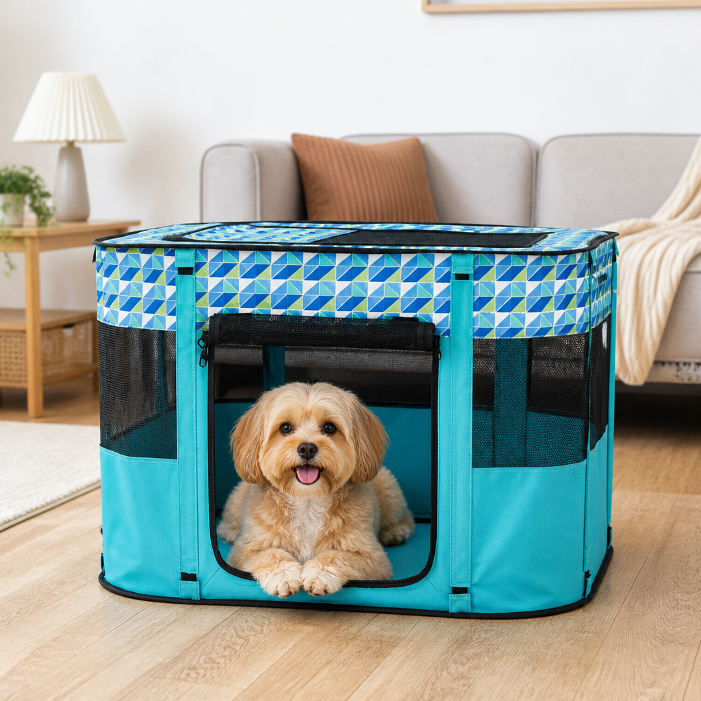 Ortekor Portable Foldable Breathable Mesh Pet Playpen
