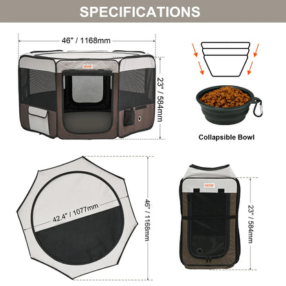 Ortekor Portable Foldable Breathable Mesh Pet Playpen