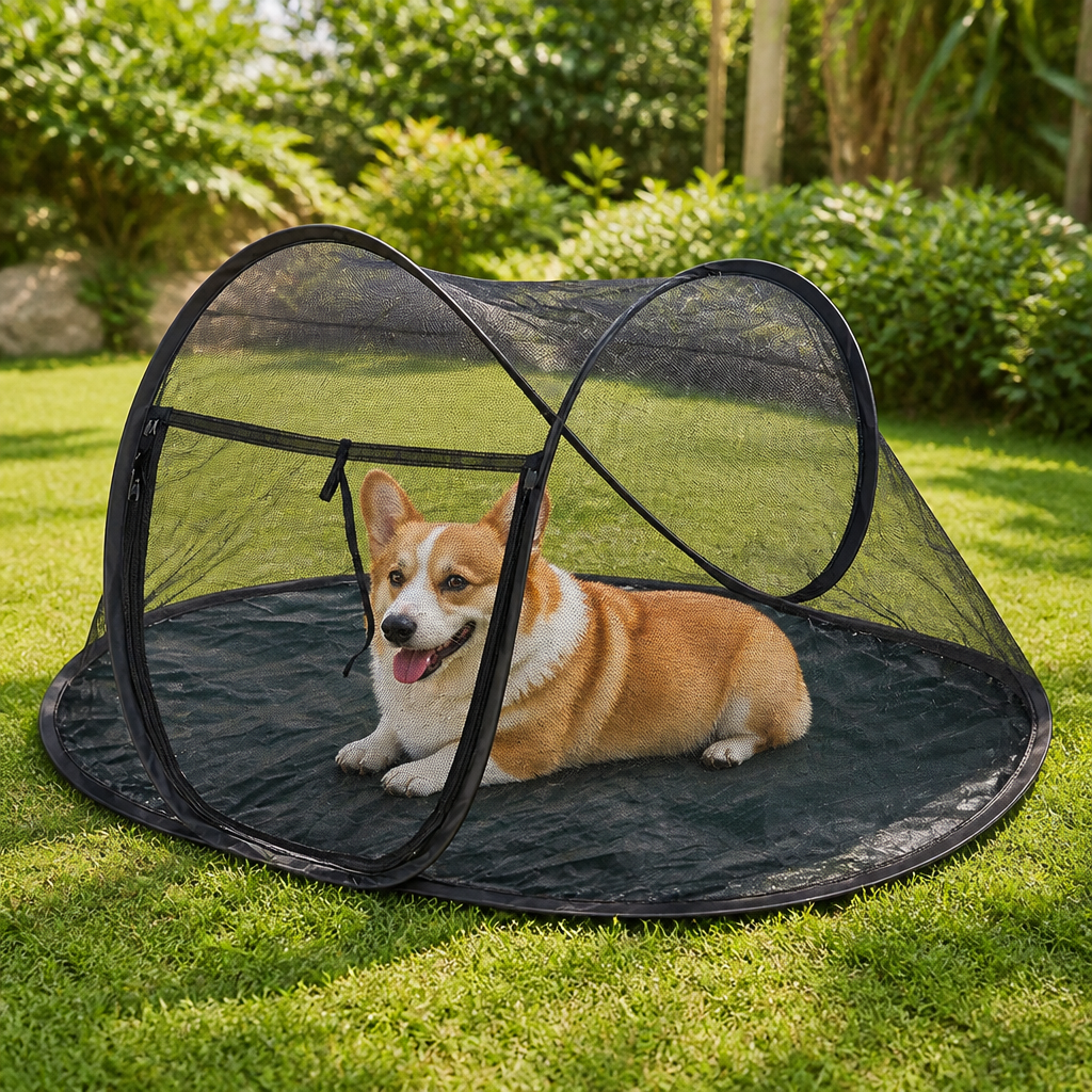 Ortekor Portable Pop-Up Breathable Mesh Pet Tent (With Storage Bag)