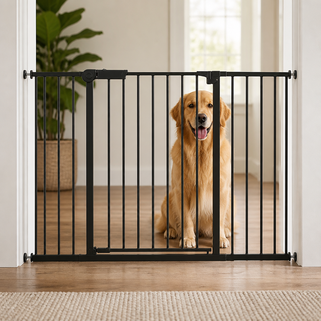 Ortekor Pressure-Mount Auto-Close Steel Baby & Pet Gate