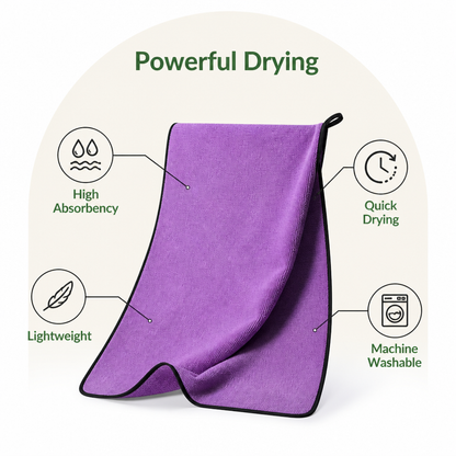 Serviette pour animaux Ortekor en fibre ultra-fine à séchage rapide et ultra-absorbante (lavable en machine)
