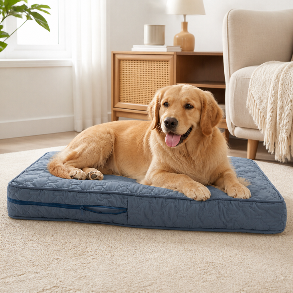 Ortekor Quilted Brushed Waterproof & Anti-Slip Dog Bed Cover