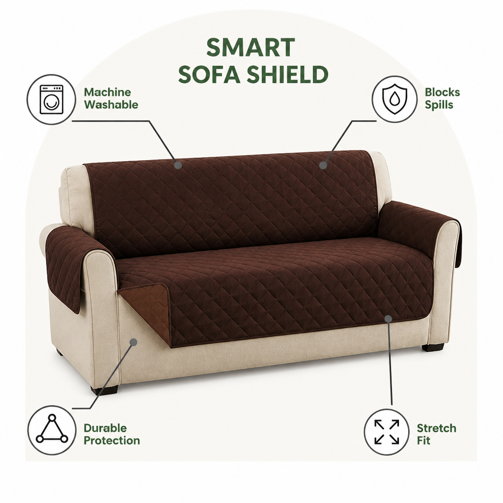 Ortekor Quilted Stretch & Machine-Washable Sofa Cover (1/2/3-Seater)