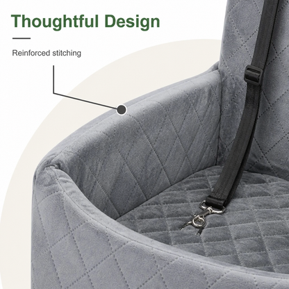Siège auto pour chien Ortekor, modèle Oxford matelassé lavable avec ceinture de sécurité (coussin amovible)