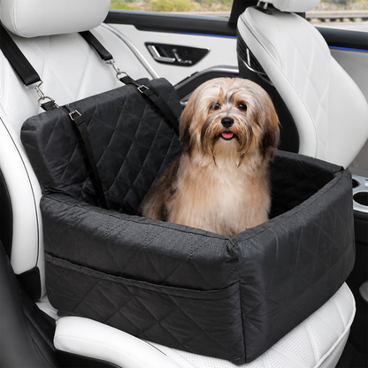 Siège auto pour chien Ortekor, modèle Oxford matelassé lavable avec ceinture de sécurité (coussin amovible)