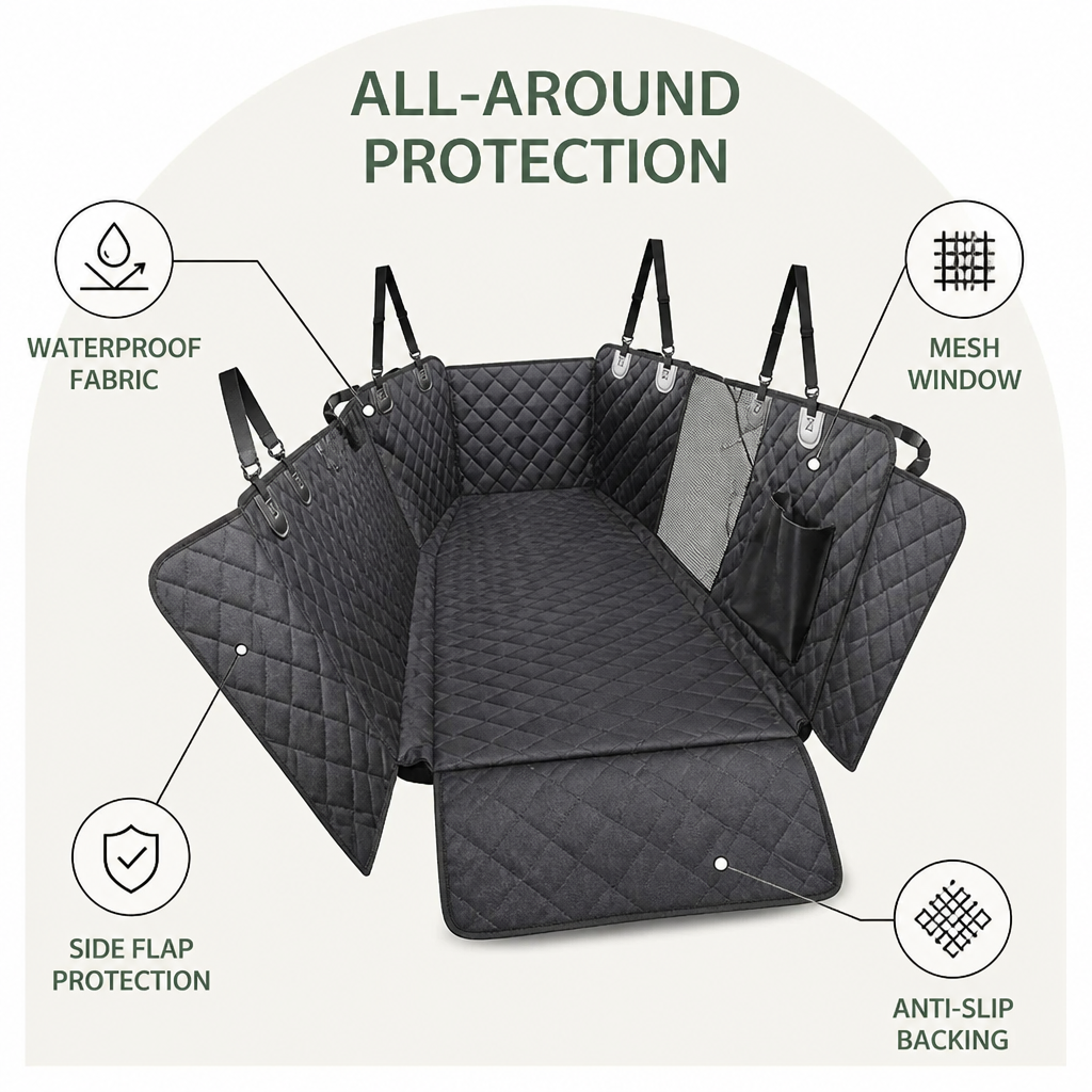 Ortekor Quilted Waterproof & Anti-Slip Backseat Hammock