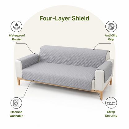 Ortekor Quilted Waterproof & Non-Slip Sofa Protector