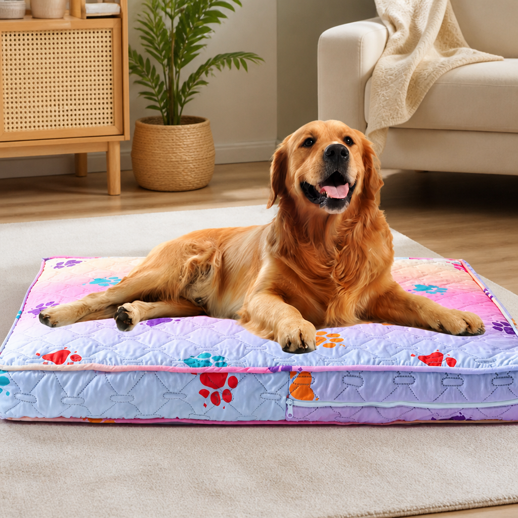 Ortekor Quilted Waterproof Washable Dog Bed Cover (Removable)