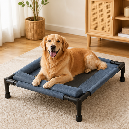 Ortekor Raised Breathable Mesh Dog Bed (Removable Washable Pillow)