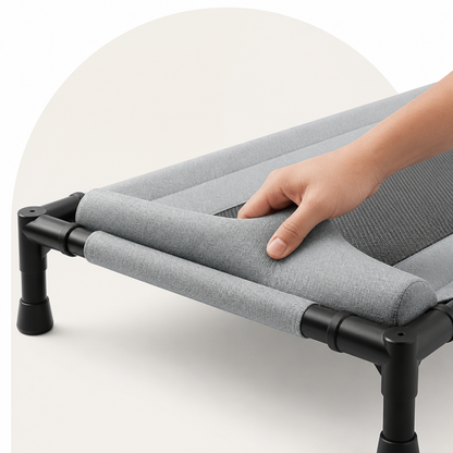 Ortekor Raised Breathable Mesh Dog Bed (Removable Washable Pillow)