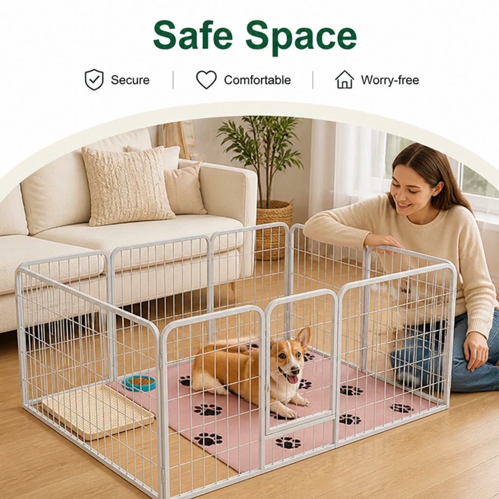 Ortekor Secure Foldable Stainless Steel Pet Playpen