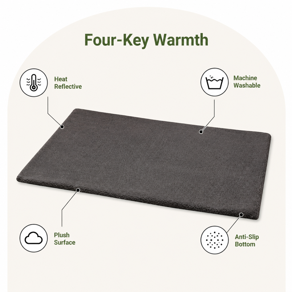 Ortekor Self-Warming Lambswool Non-Slip Pet Mat