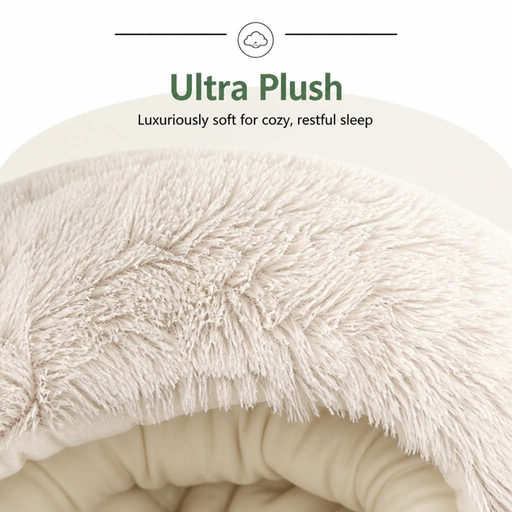 Ortekor Self-Warming Plush & Convertible Round Nest Bed (40cm)