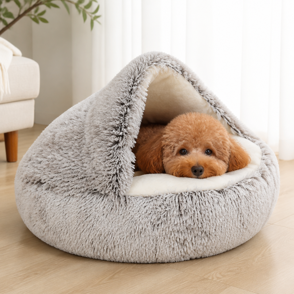 Ortekor Self-Warming Plush & Convertible Round Nest Bed (40cm)