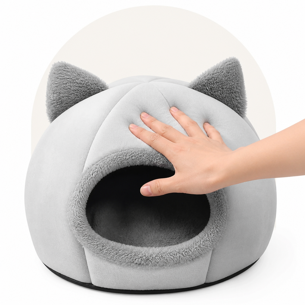 Ortekor Semi-Closed Non-Slip Cat Bed (Removable Cushion)