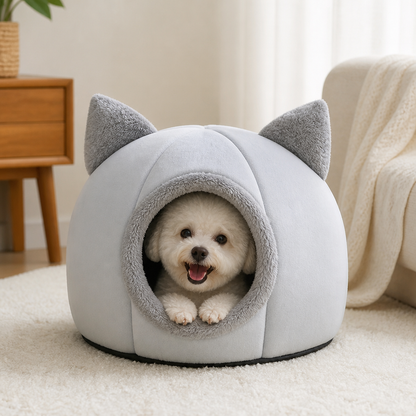 Ortekor Semi-Closed Non-Slip Cat Bed (Removable Cushion)