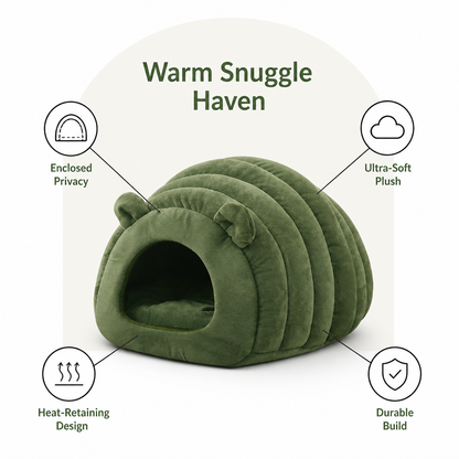 Ortekor Semi-Closed Sherpa Plush Pet Nest