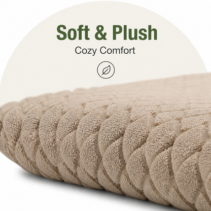Ortekor Short Plush & High-Elastic Wave Sponge Dog Bed (Removable Washable Cover)