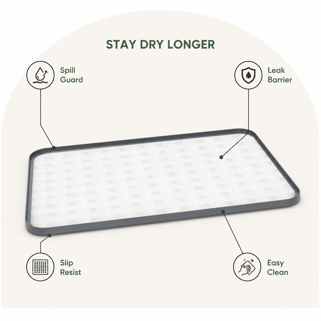 Ortekor Silicone Leak-Proof Raised-Edge Pee Pad Holder