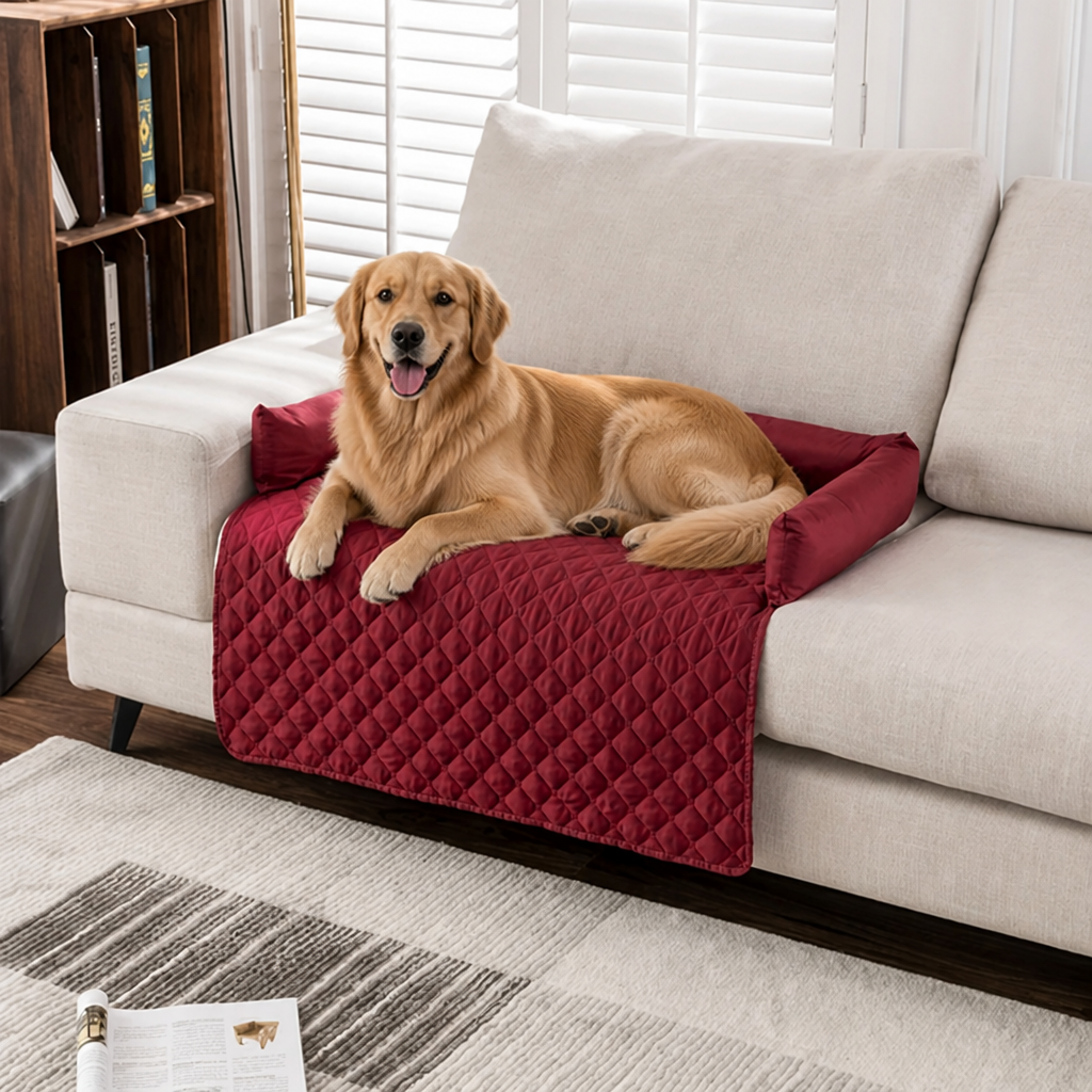 Lit pour chien orthopédique antidérapant et imperméable Ortekor (rebords amovibles et housse lavable)