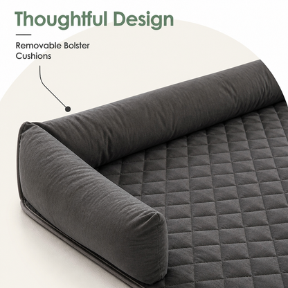 Lit pour chien orthopédique antidérapant et imperméable Ortekor (rebords amovibles et housse lavable)