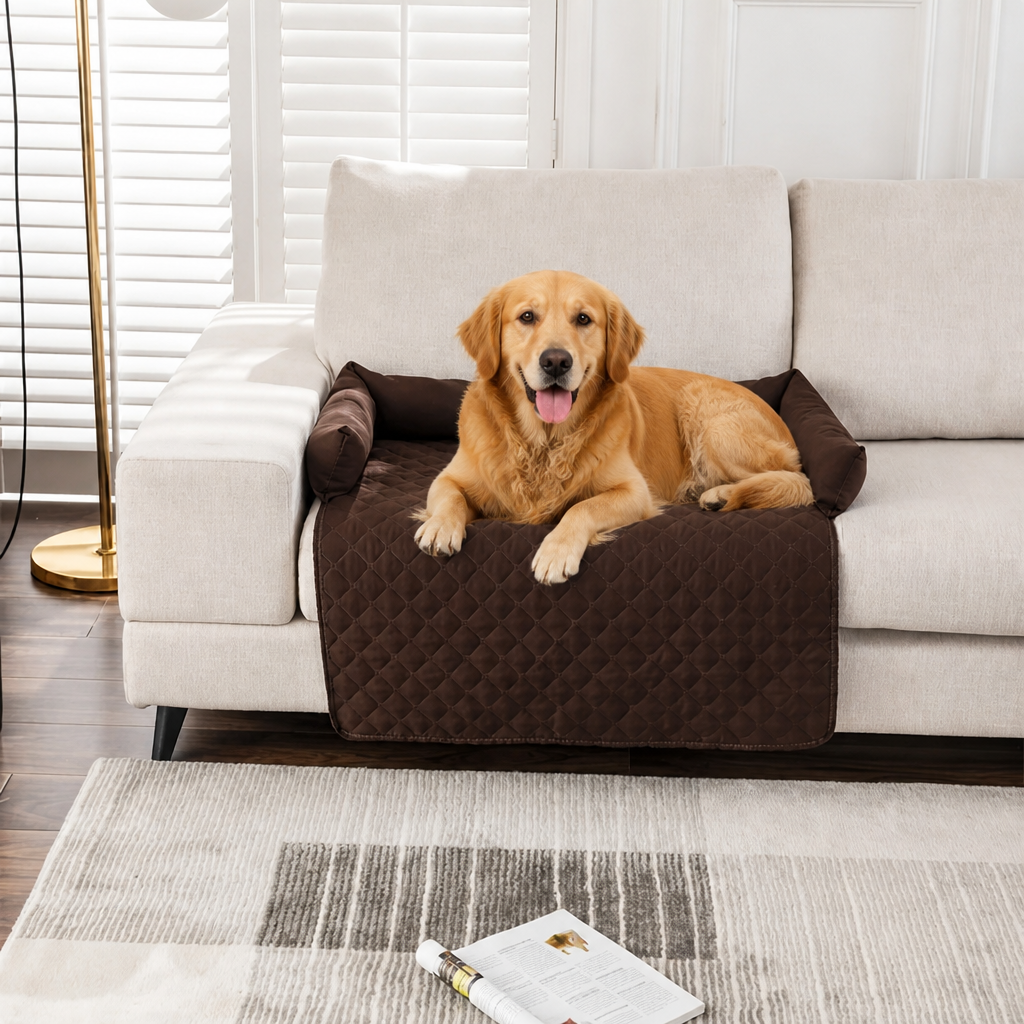 Lit pour chien orthopédique antidérapant et imperméable Ortekor (rebords amovibles et housse lavable)