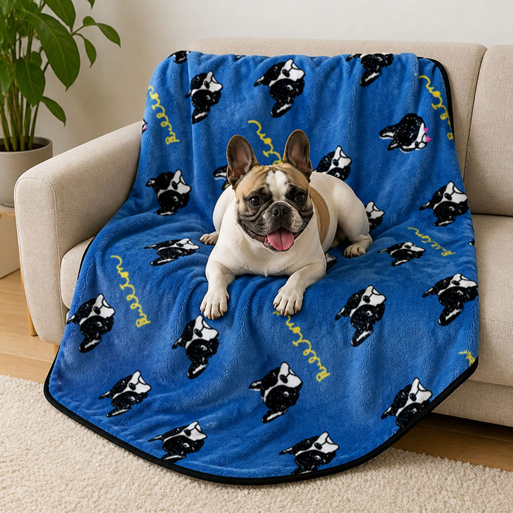 Couverture pour animaux lavable en polaire douce Ortekor (motifs bouledogue et bull terrier)