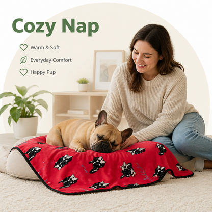 Couverture pour animaux lavable en polaire douce Ortekor (motifs bouledogue et bull terrier)