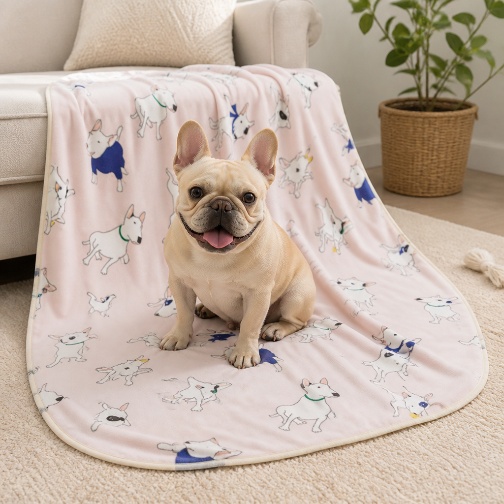 Couverture pour animaux lavable en polaire douce Ortekor (motifs bouledogue et bull terrier)