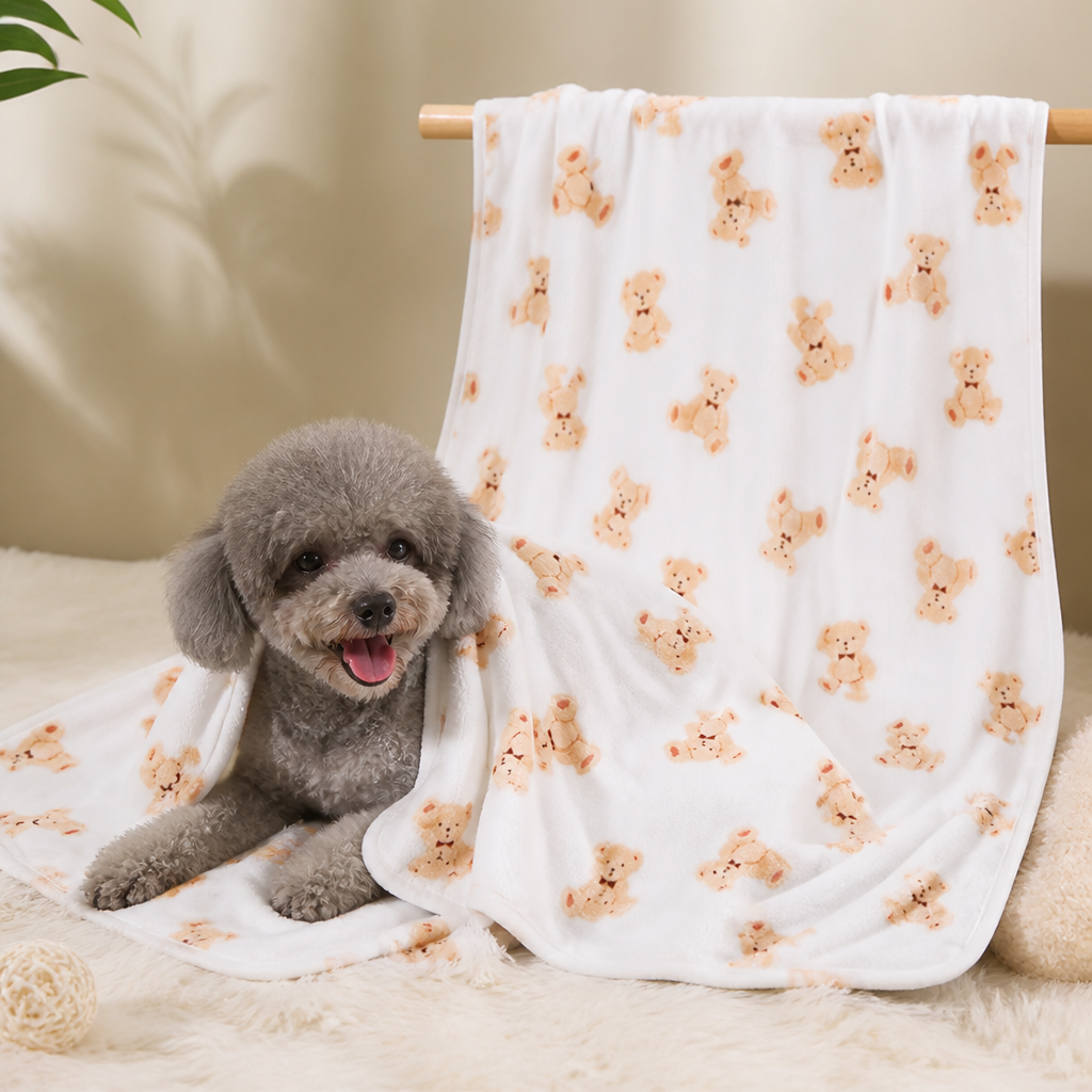 Ortekor Soft Fluffy Flannel Pet Blanket (Multiple Sizes & Patterns)